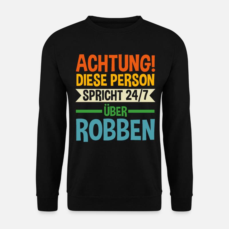 Seehund Seelöwe Robbe - Unisex Pullover - Schwarz