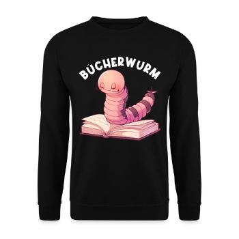 Leidenschaftlicher Leser Leserin Leseratte - Unisex Pullover - Schwarz - Vorne - Alina (178cm) & Michal (187cm)