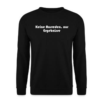 Fitness - Keine Ausreden, nur Ergebnisse - Unisex Pullover - Schwarz - Vorne - Alina (178cm) & Michal (187cm)
