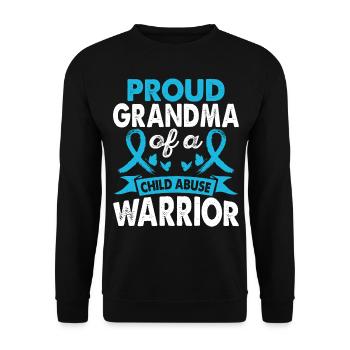 Child Abuse Warrior's Grandma Month Of - Unisex Sweatshirt - black - Front - Alina (178cm) & Michal (187cm)