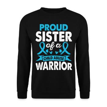 Sister Of Child Abuse Warrior Month - Unisex Sweatshirt - black - Front - Alina (178cm) & Michal (187cm)