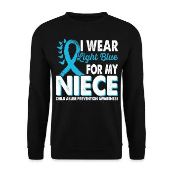 Apply light blue to the prevention of - Unisex Sweatshirt - black - Front - Alina (178cm) & Michal (187cm)
