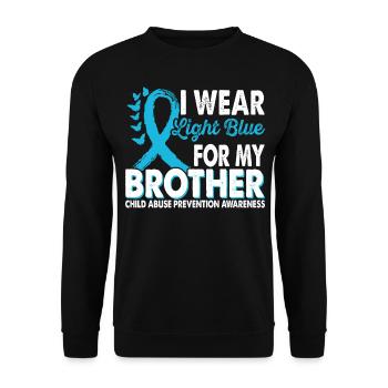 Wear light blue for awareness of the - Unisex Sweatshirt - black - Front - Alina (178cm) & Michal (187cm)