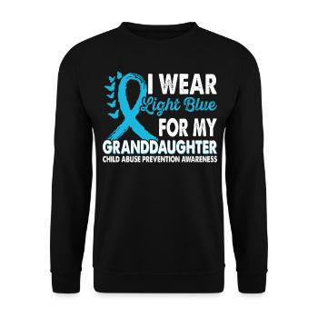Wear light blue for awareness of the - Unisex Sweatshirt - black - Front - Alina (178cm) & Michal (187cm)