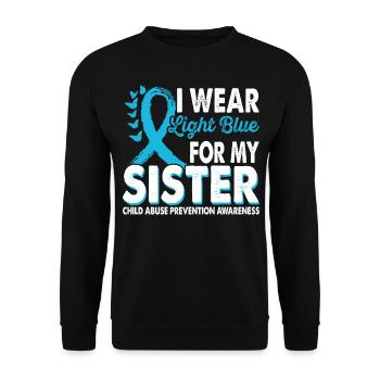 Portez du bleu clair pour la reconnaissance de votre - Sweat-shirt Unisexe - noir - Devant - Alina (178cm) & Michal (187cm)