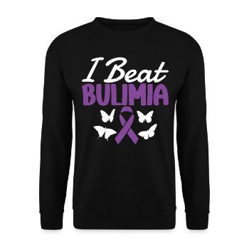 I defeated bulimia because I had strong women. - Unisex Sweatshirt - black - Front - Alina (178cm) & Michal (187cm)
