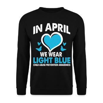 En avril, nous portons un bleu clair - Sweat-shirt Unisexe - noir - Devant - Alina (178cm) & Michal (187cm)