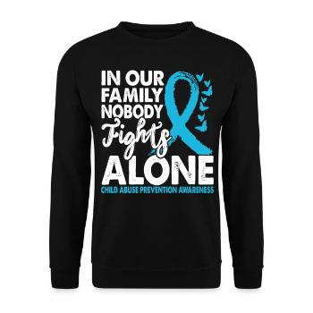 No one fights alone, education about - Unisex Sweatshirt - black - Front - Alina (178cm) & Michal (187cm)