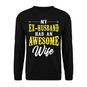 Happy Divorce Party My Ex Husband - Unisex Sweatshirt - black - Front - Alina (178cm) & Michal (187cm)