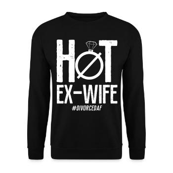 Happy Divorce Party Hot Ex-Wife - Unisex Sweatshirt - black - Front - Alina (178cm) & Michal (187cm)