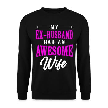 Happy Divorce Party My Ex Husband - Unisex Sweatshirt - black - Front - Alina (178cm) & Michal (187cm)