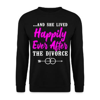 Happy Divorce Party ... And She Lived - Unisex Sweatshirt - black - Front - Alina (178cm) & Michal (187cm)