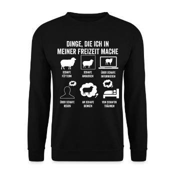 Landwirt Schäfer Bauernhof Schafe - Unisex Pullover - Schwarz - Vorne - Alina (178cm) & Michal (187cm)