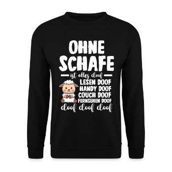 Landwirt Schäfer Bauernhof Schafe - Unisex Pullover - Schwarz - Vorne - Alina (178cm) & Michal (187cm)