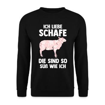 Landwirt Schäfer Bauernhof Schafe - Unisex Pullover - Schwarz - Vorne - Alina (178cm) & Michal (187cm)