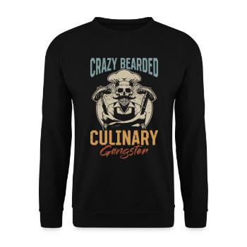 Crazy Bearded Culinary Gangster Culinary Man Grill - Unisex Sweatshirt - black - Front - Alina (178cm) & Michal (187cm)