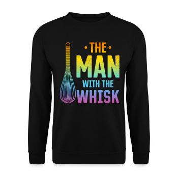 The Man With The Wisk Culinary Man Restaurant & Ki - Unisex Pullover - Schwarz - Vorne - Alina (178cm) & Michal (187cm)