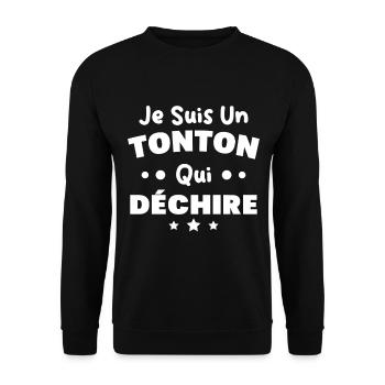 Je suis un Tonton qui déchire Cadeau Oncle Drôle - Sweat-shirt Unisexe - noir - Devant - Alina (178cm) & Michal (187cm)