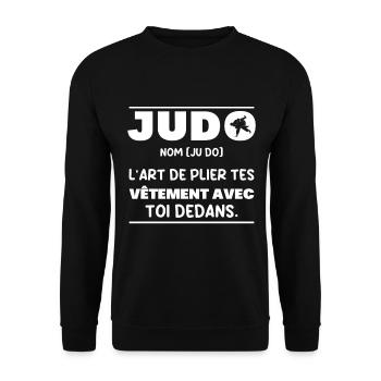 Drôle Définition Judo Arts Martiaux Pour Un Judoka - Sweat-shirt Unisexe - noir - Devant - Alina (178cm) & Michal (187cm)