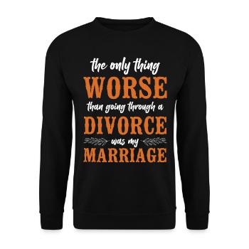Happy Divorce Party The Only Thing - Unisex Pullover - Schwarz - Vorne - Alina (178cm) & Michal (187cm)