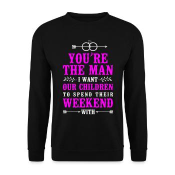 Happy Divorce Party You’re The Man - Sweat-shirt Unisexe - noir - Devant - Alina (178cm) & Michal (187cm)