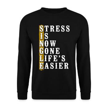 Le stress de la fête de divorce heureuse est maintenant - Sweat-shirt Unisexe - noir - Devant - Alina (178cm) & Michal (187cm)