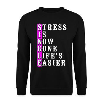 Le stress de la fête de divorce heureuse est maintenant - Sweat-shirt Unisexe - noir - Devant - Alina (178cm) & Michal (187cm)