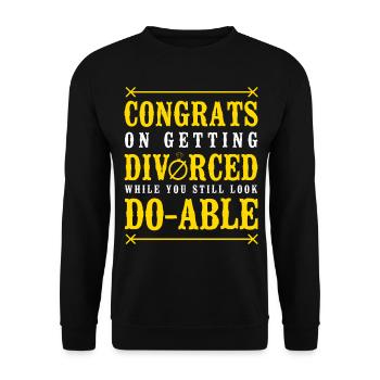 Happy Divorce Party Congrats On - Unisex Sweatshirt - black - Front - Alina (178cm) & Michal (187cm)