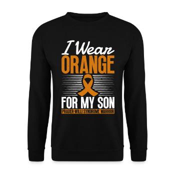 Je porte de l’orange pour mon fils - - Sweat-shirt Unisexe - noir - Devant - Alina (178cm) & Michal (187cm)