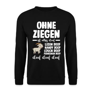 Bauernhof Landwirt Bauer Ziegen - Unisex Pullover - Schwarz - Vorne - Alina (178cm) & Michal (187cm)
