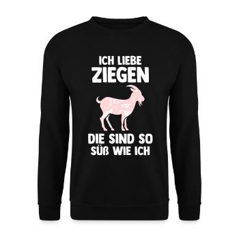 Bauernhof Landwirt Bauer Ziegen - Unisex Pullover - Schwarz - Vorne - Alina (178cm) & Michal (187cm)