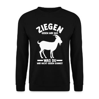 Bauernhof Landwirt Bauer Ziegen - Unisex Pullover - Schwarz - Vorne - Alina (178cm) & Michal (187cm)