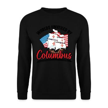Von Kolumbus entdeckte Welten Indigene - Unisex Pullover - Schwarz - Vorne - Alina (178cm) & Michal (187cm)