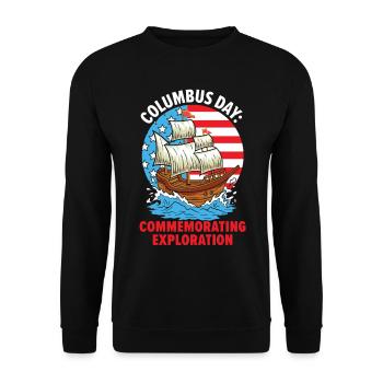 Columbus Day: To commemorate the discovery of K - Unisex Sweatshirt - black - Front - Alina (178cm) & Michal (187cm)