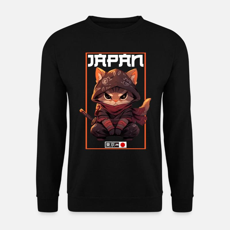 Asia Cat Japanese Samurai Samurai - Unisex Sweatshirt - black