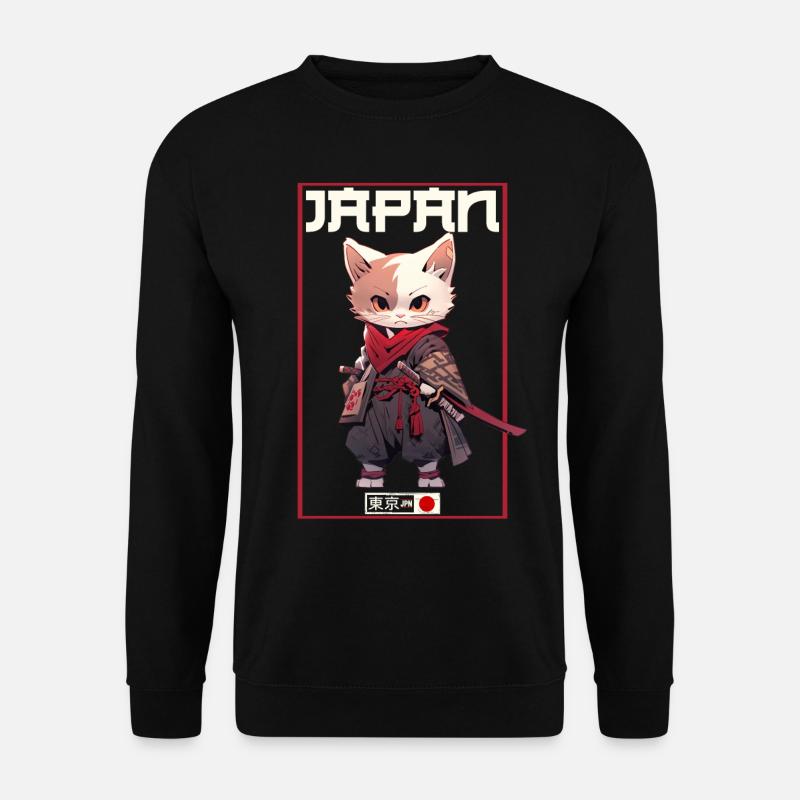 Asia Cat Japanese Samurai Samurai - Unisex Sweatshirt - black