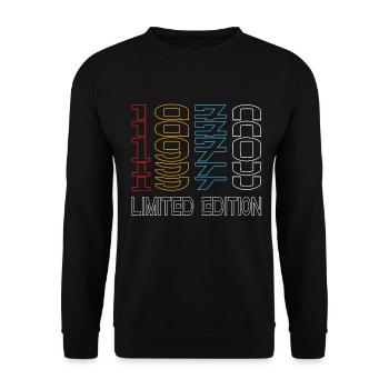 Limited Edition 1970 Geburtstag 1970 Vintage Retro - Unisex Pullover - Schwarz - Vorne - Alina (178cm) & Michal (187cm)