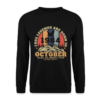 Original October 1984 vintage anniversary 1984 - Unisex Sweatshirt - black - Front - Alina (178cm) & Michal (187cm)