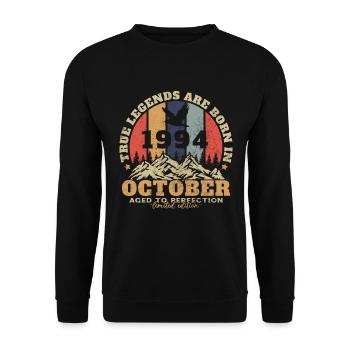 Original October 1994 vintage anniversary 1994 - Unisex Sweatshirt - black - Front - Alina (178cm) & Michal (187cm)