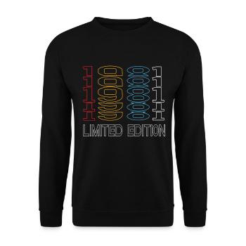Limited Edition 1981 Geburtstag 1981 Vintage Retro - Unisex Pullover - Schwarz - Vorne - Alina (178cm) & Michal (187cm)