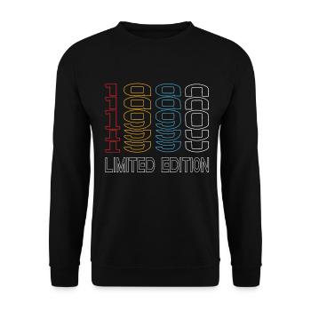 Limited Edition 1990 Geburtstag 1990 Vintage Retro - Unisex Pullover - Schwarz - Vorne - Alina (178cm) & Michal (187cm)
