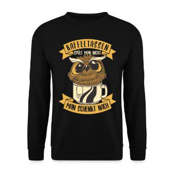 Coffee saying for work colleagues - Unisex Sweatshirt - black - Front - Alina (178cm) & Michal (187cm)