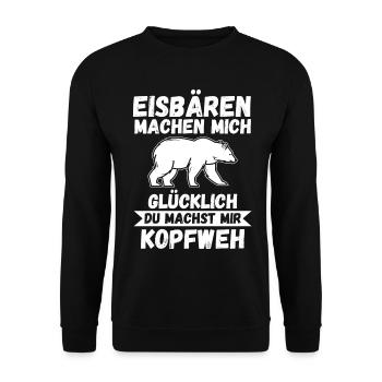 Eisbär Eisbären - Unisex Pullover - Schwarz - Vorne - Alina (178cm) & Michal (187cm)