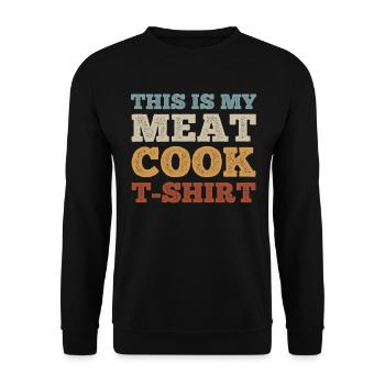 Ceci est mon t-shirt de cuisinier de viande barbecue grillades - Sweat-shirt Unisexe - noir - Devant - Alina (178cm) & Michal (187cm)