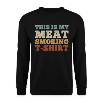 This Is My Meat Smoking T-shirt Grilling Smoke Bar - Unisex Sweatshirt - black - Front - Alina (178cm) & Michal (187cm)