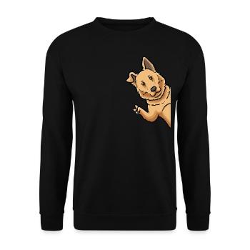 Perro Pastor Vasco Hund Von Seite - Unisex Pullover - Schwarz - Vorne - Alina (178cm) & Michal (187cm)
