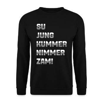 Su jung kummer nimmer zam - Unisex Pullover - Schwarz - Vorne - Alina (178cm) & Michal (187cm)