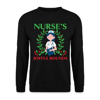 Krankenschwester's Joyful Rounds Krankenschwester - Unisex Pullover - Schwarz - Vorne - Alina (178cm) & Michal (187cm)