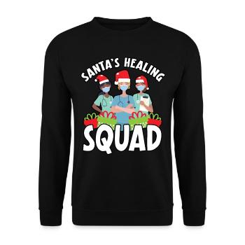 Santa's Healing Squad Nurse Christmas - Unisex Sweatshirt - black - Front - Alina (178cm) & Michal (187cm)