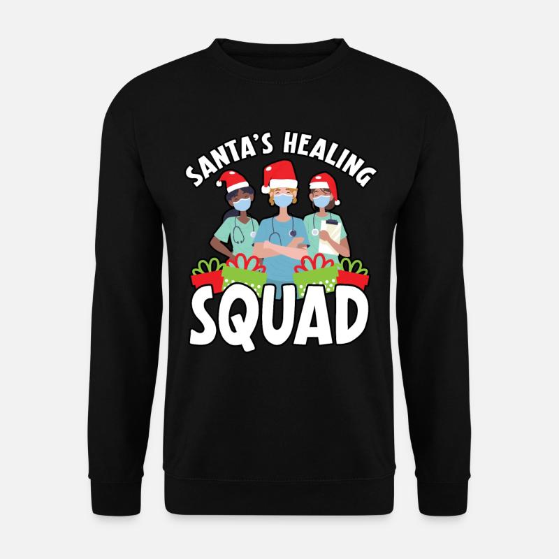 Santa's Healing Squad Nurse Christmas - Unisex Sweatshirt - black